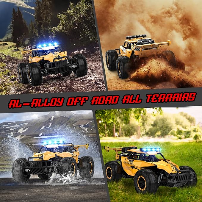 BLUEJAY Remote Control Car for Boys RC Cars 1:12 Monster RC Truck Off Road with LED Headlight and Rechargeable Battery Gifts for Adults Boys 8-12
