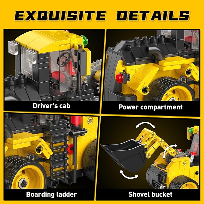 Mould King City Technik Wheel Loader Builidng Sets MOC Construction Toy for boy Age 8-12 Engineering Farm Vehicle Model Kits with with Articulated Steering/Scoop (456PCS+)