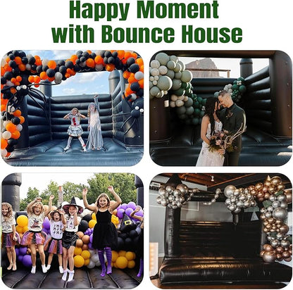 Black Bounce House for Kids Adults,(100% PVC) Inflatable Bounce House with 750W UL Blower,Halloween Bounce House Castle for Halloween,Weddings,Graduation Celebrations,Birthday Parties 13.5x11.5x10FT