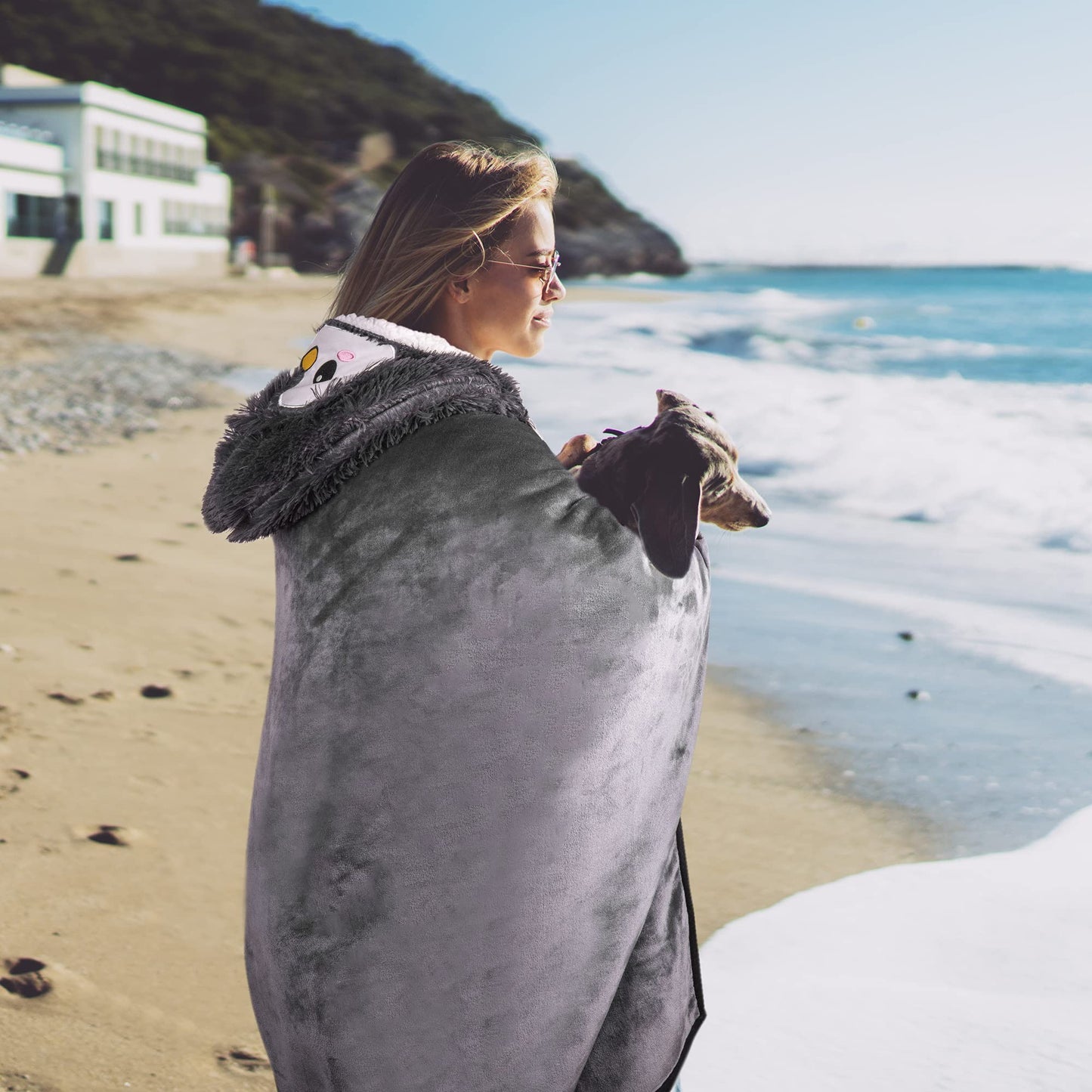 Penguin Wearable Hooded Blanket for Adults – Fuzzy Super Soft Warm Cozy Plush Flannel Fleece & Sherpa Hoodie Throw Cloak Wrap - Penguin Gifts for Women Adults Girls and Kids