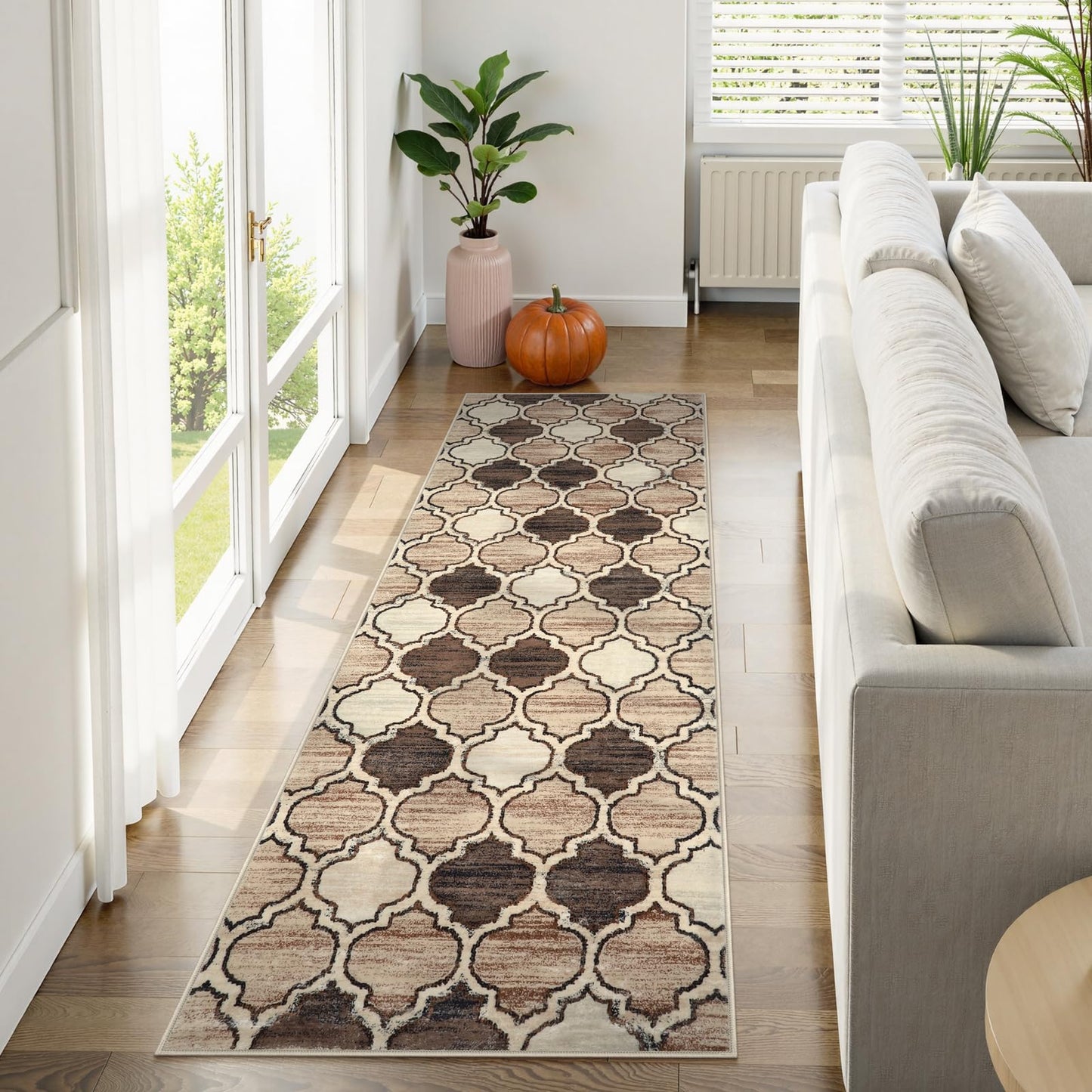 Lahome Moroccan Washable Kitchen Runner Rug - 2x6 Carpet Runners for Hallway 6Ft Non-Slip Throw Soft Laundry Room Print Distressed Modern Rug Runner for Bathroom Bedroom Entryway Living Room Meline