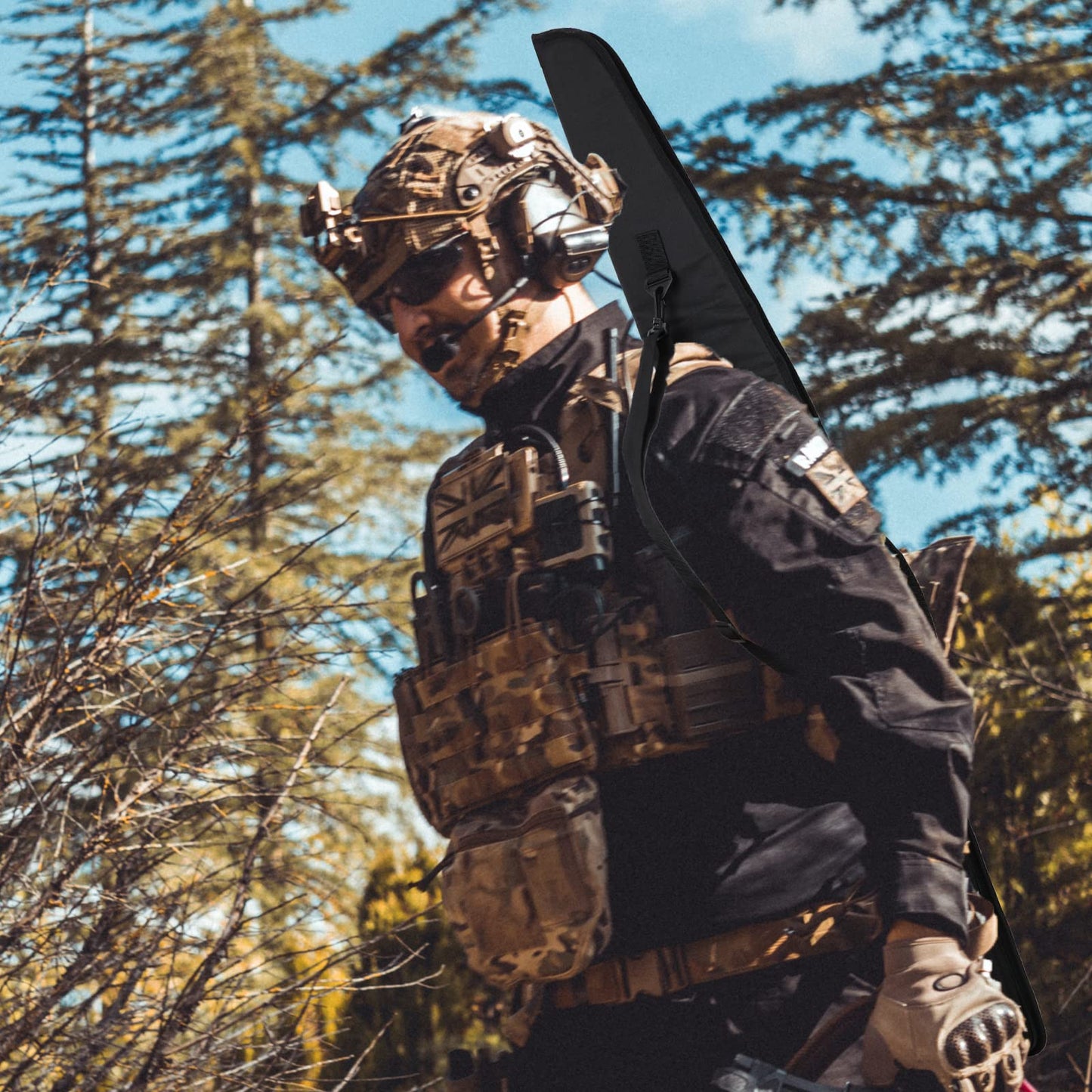 AUMTISC Soft Rifle Case 41/45/49 Padded Shotgun Gun Bag for Storage Scoped Rifles with Zippered Pocket, Detachable Shoulder Sling (Black-44''-Fits Rifles Up To 41'')