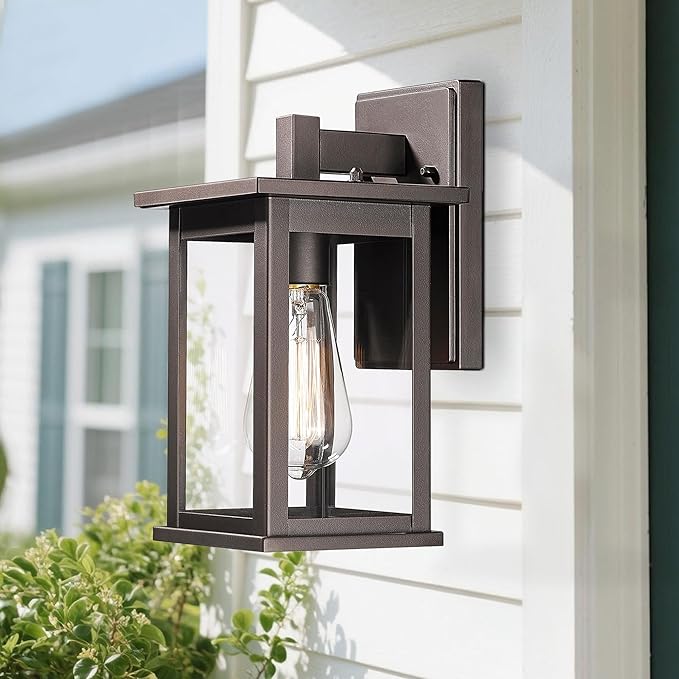 Bestshared Outdoor Wall Lantern Sconce,Outside Wall Lights for House,Porch Lighting Fixture,Anti-Rust Front Door Lamp Light for Front Porch Corridor Doorway Patio(Oil Rubbed Bronze, 1 Pack)