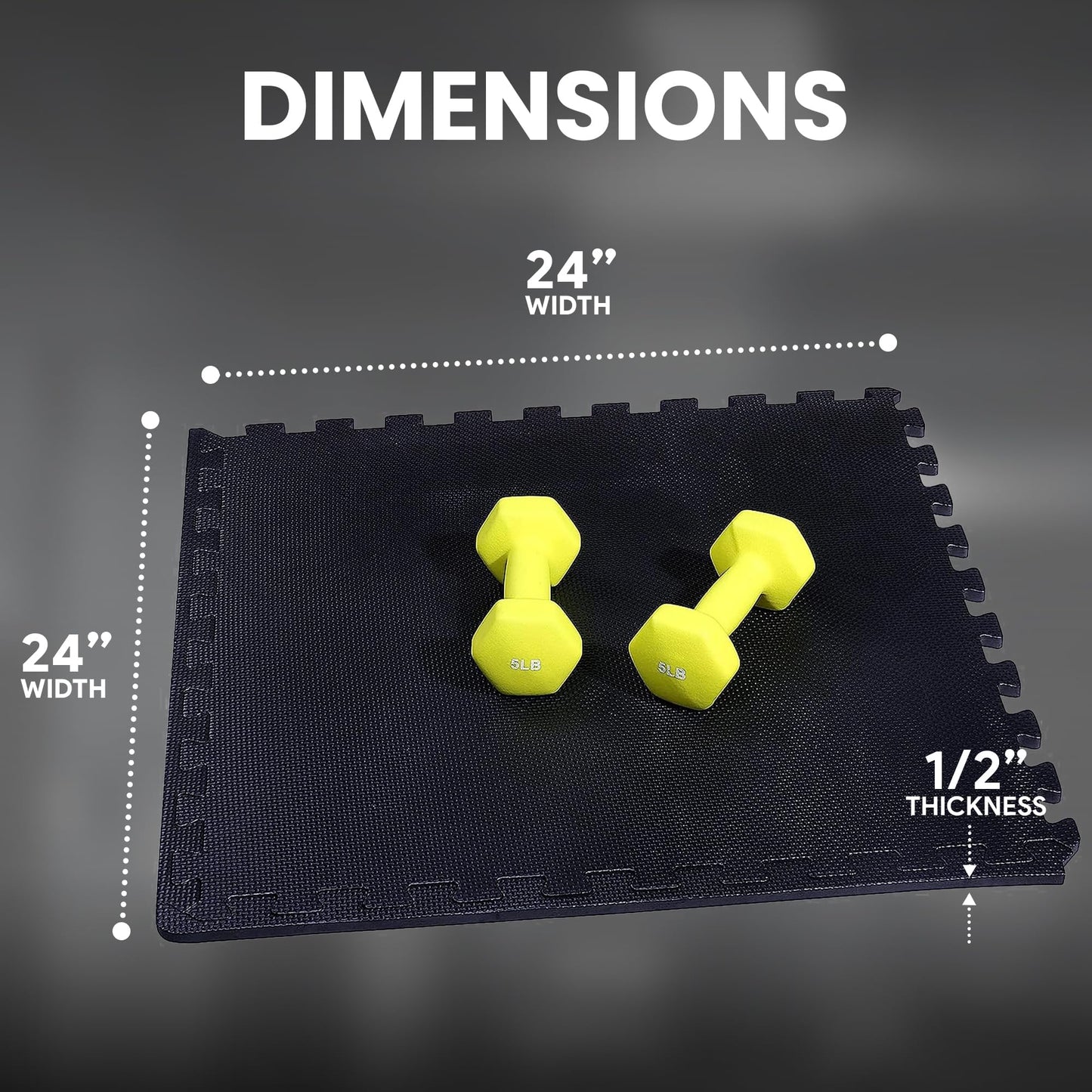 BalanceFrom Puzzle Exercise Mat 1/2" Thick, EVA Interlocking Foam Floor