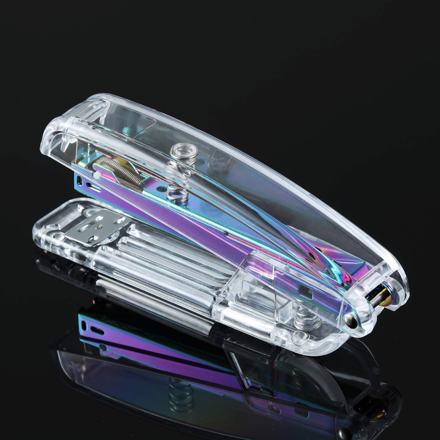 SEAKOS Acrylic Originality Stapler,Fashion Transparent Shape,Office and Home Student Stapler,Quality Spring,Durable Acrylic,Free 1000 26/6 Staples,(Multicolor)