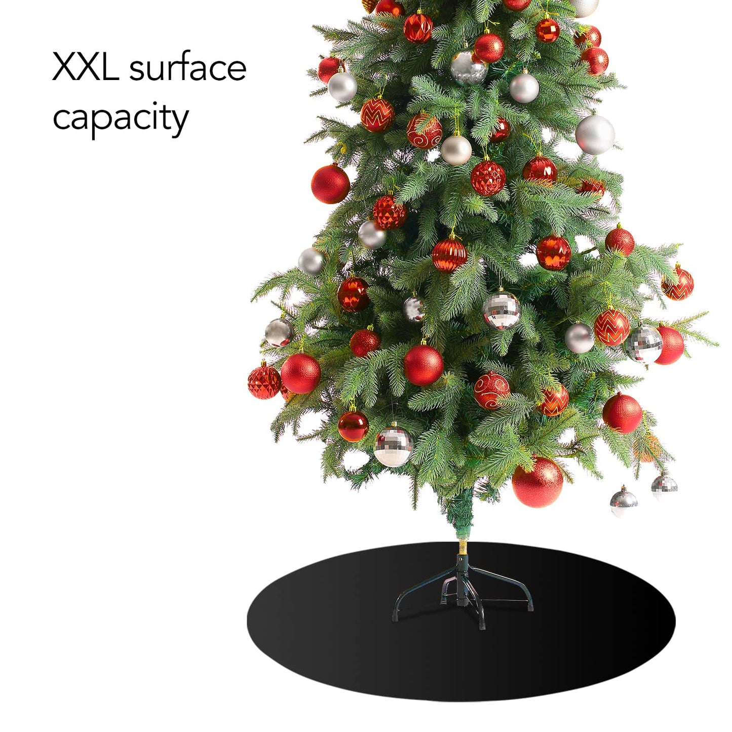 RESILIA Christmas Tree Mat - Heavy-Duty Floor Protector, Waterproof & Stain-Resistant Circular 36-Inch Mats, Black, Orange Peel