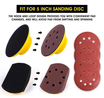 S SATC Sanding Blocks 5 Inch Hook and Loop Sanding Block 2 PCS Round and Mouse Hand Sanding Block for Wood Furniture Restoration Home Arts and Crafts