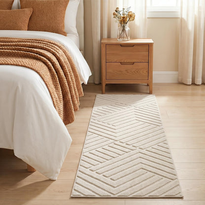 Bsmathom Runner Rug Non Slip, 2x6 Hallway Runner Washable Carpet Runners, Low Pile Beside Rug Floor Mat for Hallways Entryway Laundry Room Kitchen Bathroom, Beige