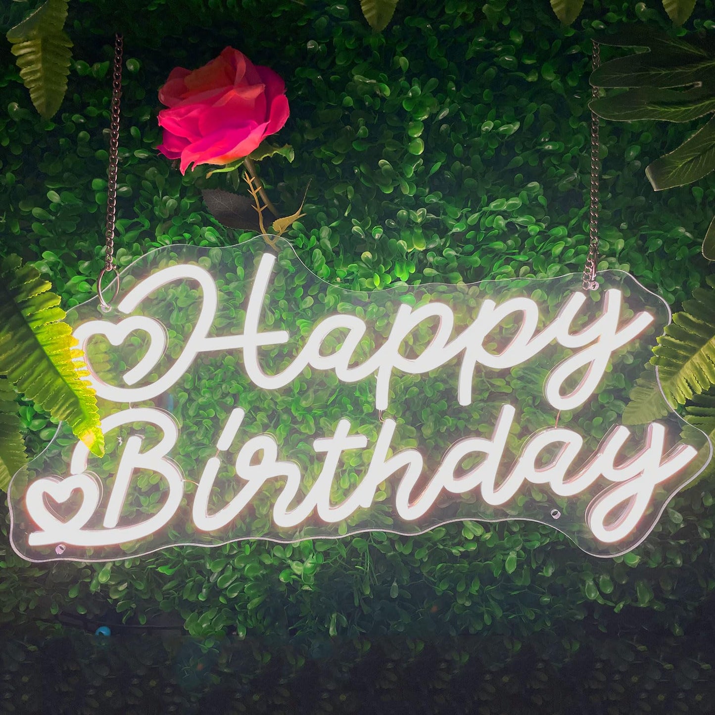 Happy Birthday Neon Sign for Wall Decor ¡Feliz Cumpleaños LED Neon Sign Light up Sign with USB Chain Light modulator, Reusable Art Decorations Larger Bedroom Bar Home 18.9"x9.51" (warm white)