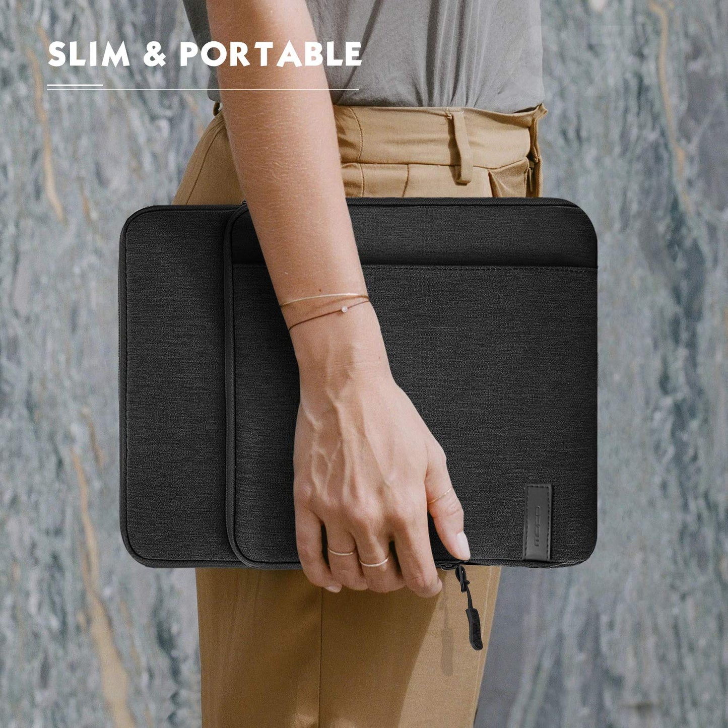 MoKo 9-11 Inch Tablet Sleeve Bag Carrying Case with Storage Pockets Fits New 11-inch iPad Air M4 2026/iPad Pro M5, iPad Pro/A16 11, iPad Air 5/4th 10.9, iPad 9/8th 10.2, Tab S8/S9 11,Black & Gray