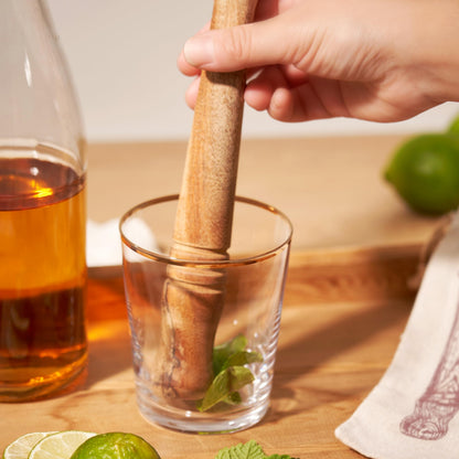 Twine Acacia Wood Mojito Muddler for Cocktails with Jute Storage Pouch, Bar Accessories, Cocktail Muddler, Drink Muddler, Set of 1, Wood Grain