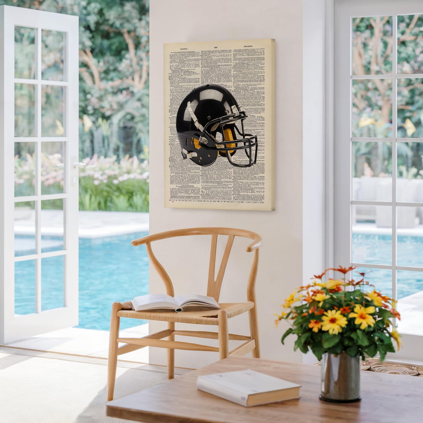 Poster Master 2-Piece Football Canvas - Sports Print - Ball, Helmet & Game Art - Physical Education Wall Design - Dictionary Art - Great Gym or Office Wall Decor - Available in 8x10 to 30x40
