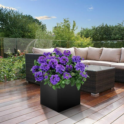 Steel Planter Box 24"x24"x25", Square Metal Planter Box Indoor&Outdoor, Steel Planter Heavy Duty for Commercial and Residential Use