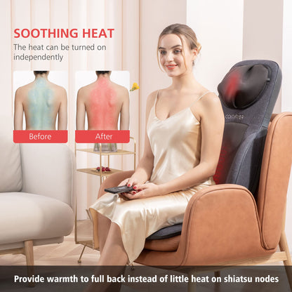 COMFIER Shiatsu Neck Back Massager with Heat, Adjustable Massage Chair Pad Back Support Massage Seat Cushion for Full Body Massager Gifts for Dad