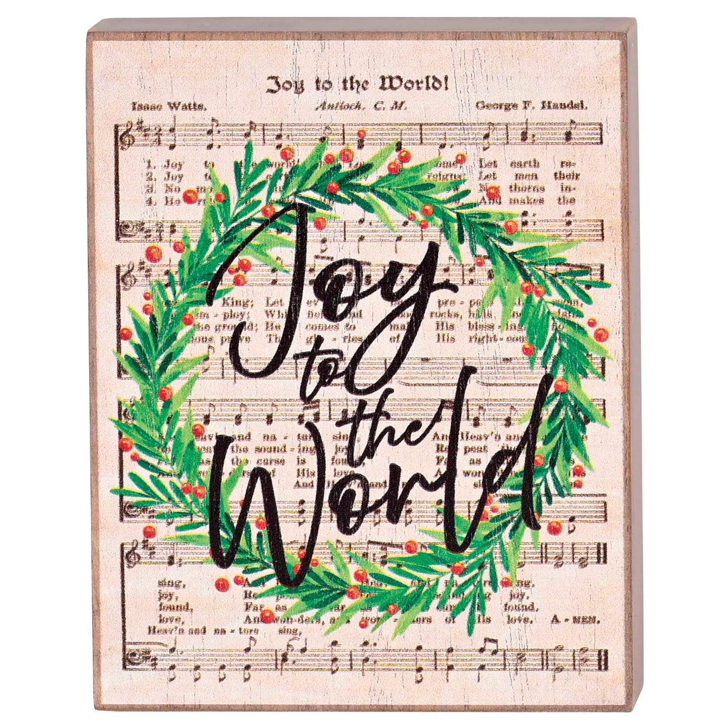 Dicksons Decorative Christmas Plaque Tabletop Block Sign 3 x 4 Inch MDF Joy to the World