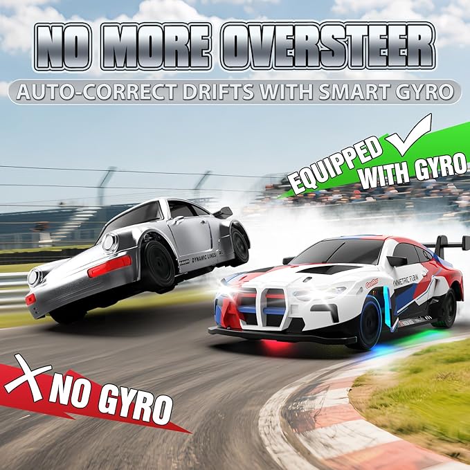 RC Drift Car 1/43 Mini RC Drift Car with Gyro 2.4GHz Full Proportional Control 20KM/H 4WD High Speed Remote Control Alloy LED Lights &amp Drift Tires Toys for Adults Boys and Girls Gift