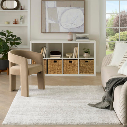 Nourison Home Modern Shag Ivory Grey 5'3" x 7' Area Rug - Easy Clean, Non Shedding, Bed Room, Living Room, Dining Room, Kitchen (5' x 7')