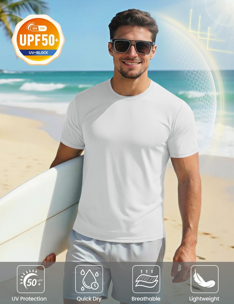 Outdoor Shirts for Men Dry Fit Hiking Shirt UPF 50+ Fishing Shirts Lightweight Breathable Shirts Gym Workout Running Shirts