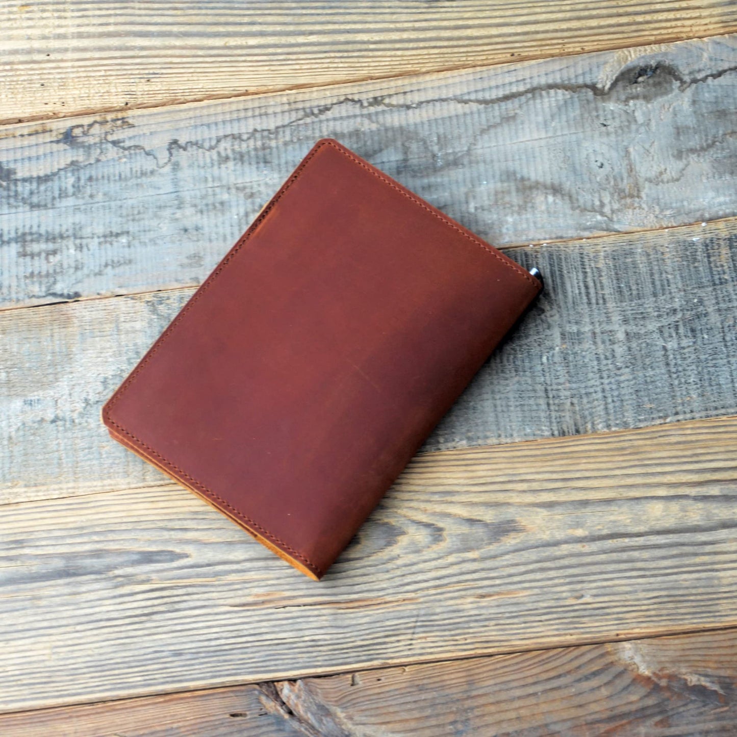 JJNUSA Leather Cover Compatible With Tops The Legal Pad Writing Pads 5" x 8", Legal Rule, Notebooks Distressed Genuine A5 Leather Cover 5" x 8", Brown