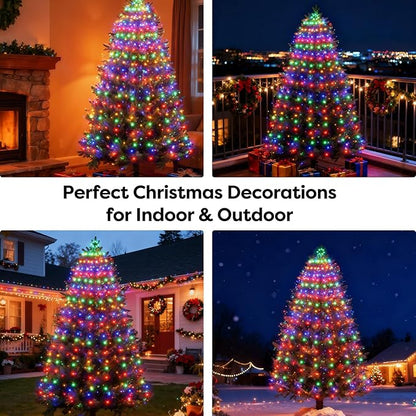 Christmas Tree Lights with Remote 400 LEDs Christmas Lights for Tree with 8 Lighting Modes, Timer and Memory Function, Indoor Outdoor String Lights for 6 ft-10 ft Xmas Tree Decorations(Multicolor)