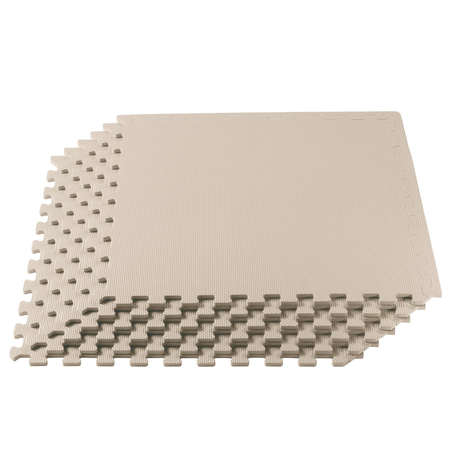 We Sell Mats 1/2" Thick Multipurpose EVA Foam Exercise Floor Mat, Interlocking Tiles, Anti-Fatigue for Home or Gym, 24 in x 24 in, 12 Tiles, Sand