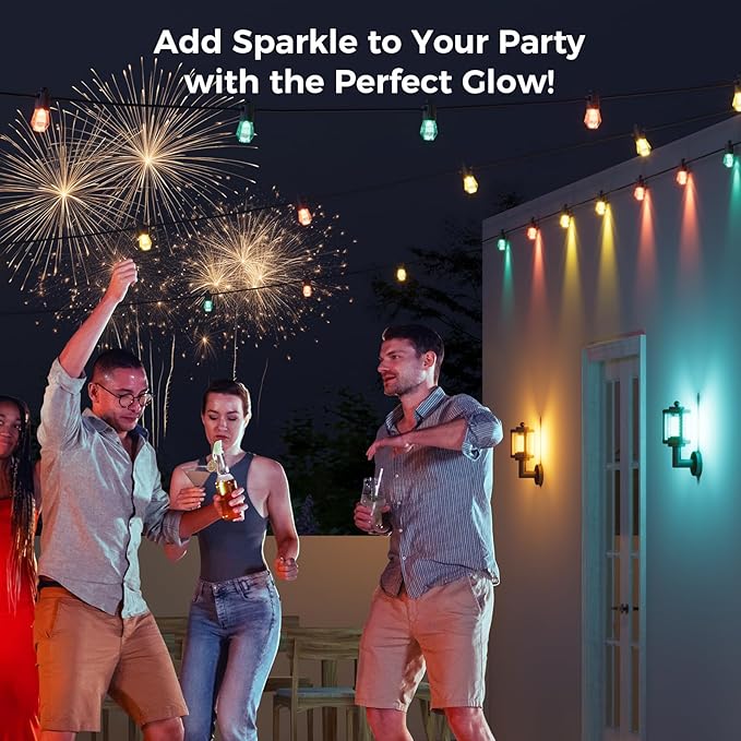 XMCOSY+ Outdoor Wall Lights, 1100LM LED Wall Sconces, Smart RGBW Porch Lights Outdoor, WiFi APP Control, Compatible with Alexa, Adjustable Dual-Head IP65 Waterproof Wall Lanterns, 1 Pack