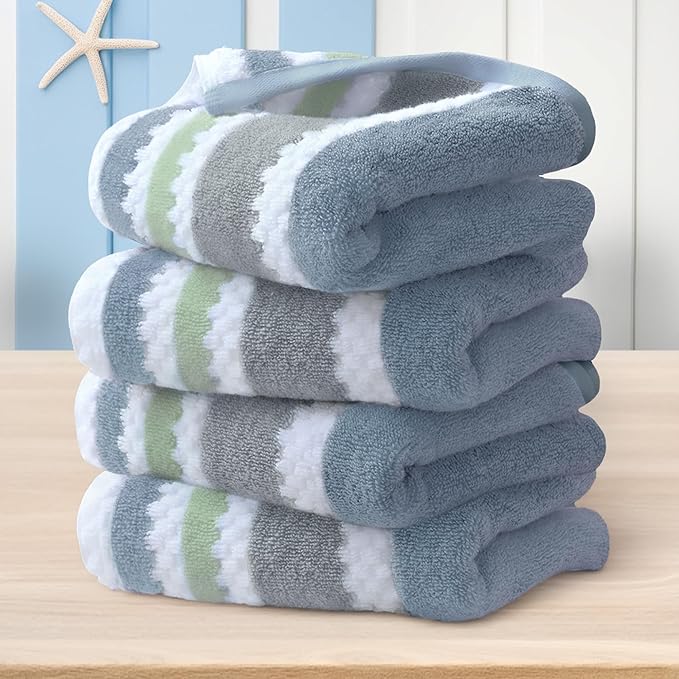 Waffle Hand Towels, Durable Striped Hand Towel