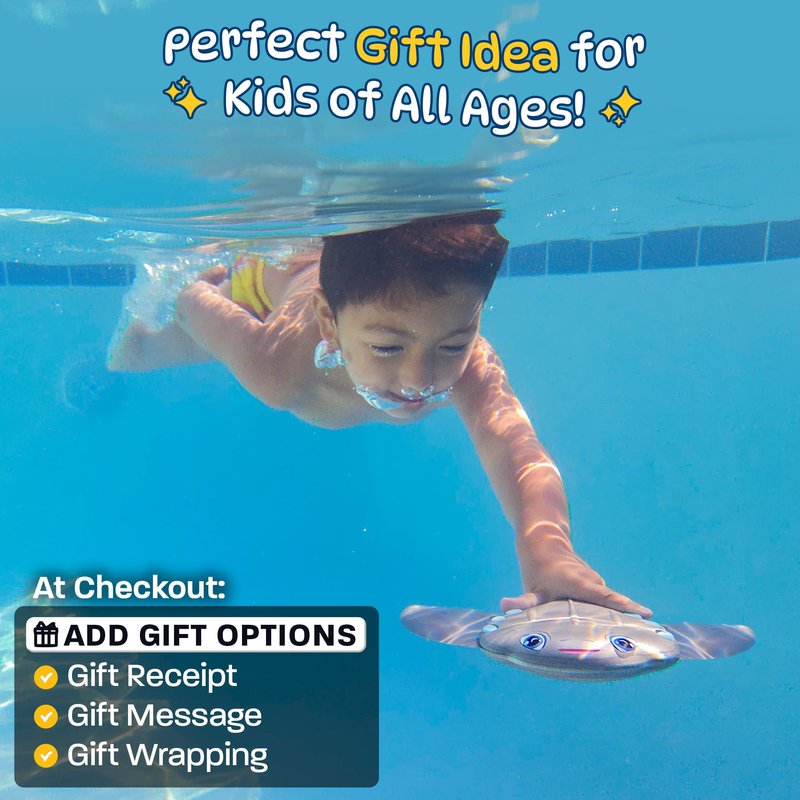 Swimming Pool Toys for Kids: Stingray Pool Torpedo Swim Toy - Self Propelled Water Toy Glides Underwater - Best Water Games & Outdoor Gifts for Boys & Girls - Diving Toys For Kids Ages 5 6 7 8 9 10 +