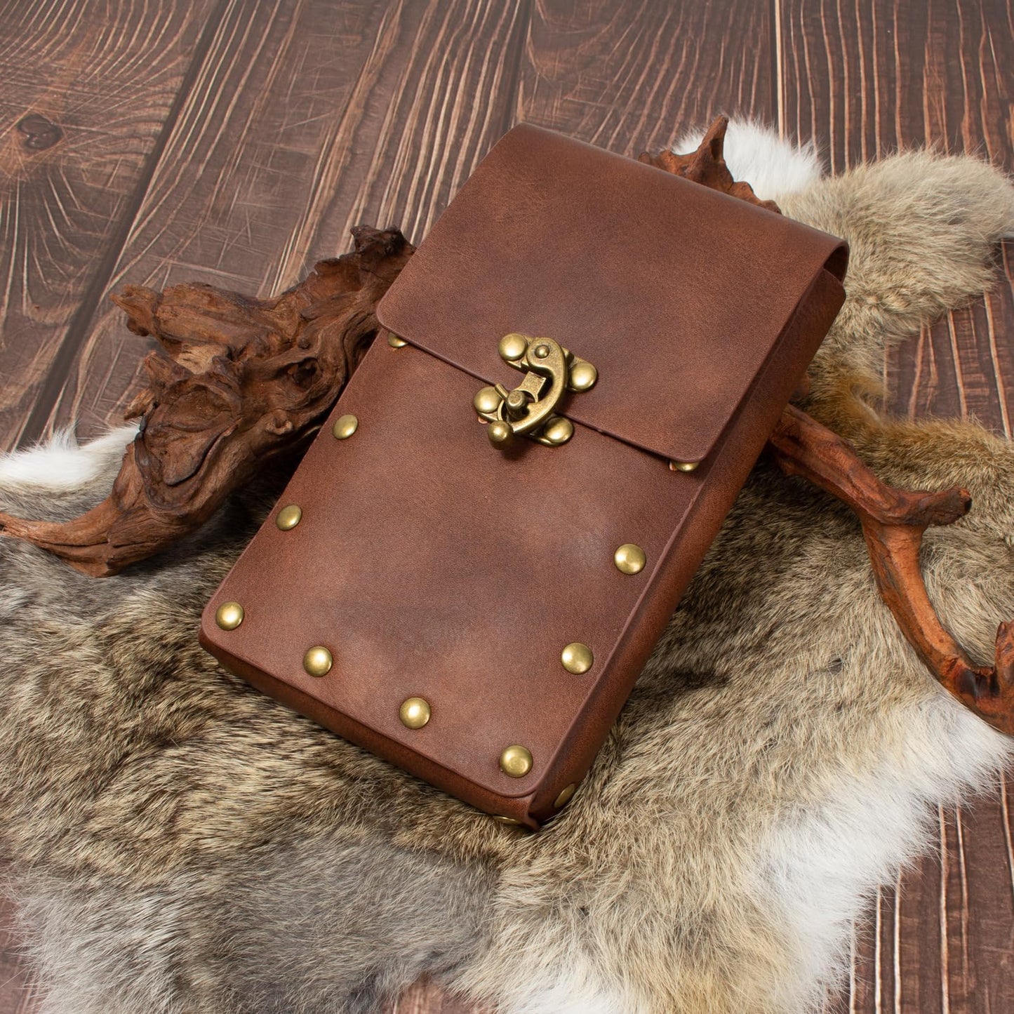 KOTORA Renaissance Costume Sets Corset Waistband Belt Pouch Purse Skirt Hike Steampunk Medieval Halloween Ren Faire Accessories (Brown, S/Waist 25.6"-34")