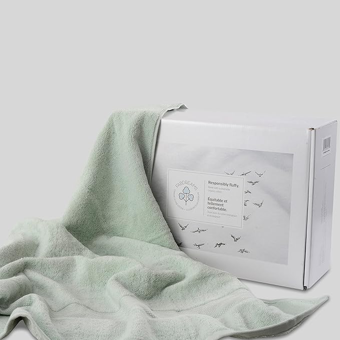 Fabdreams 100% Organic Cotton Bath Sheet Set of 2 700 GSM Oversized Towels