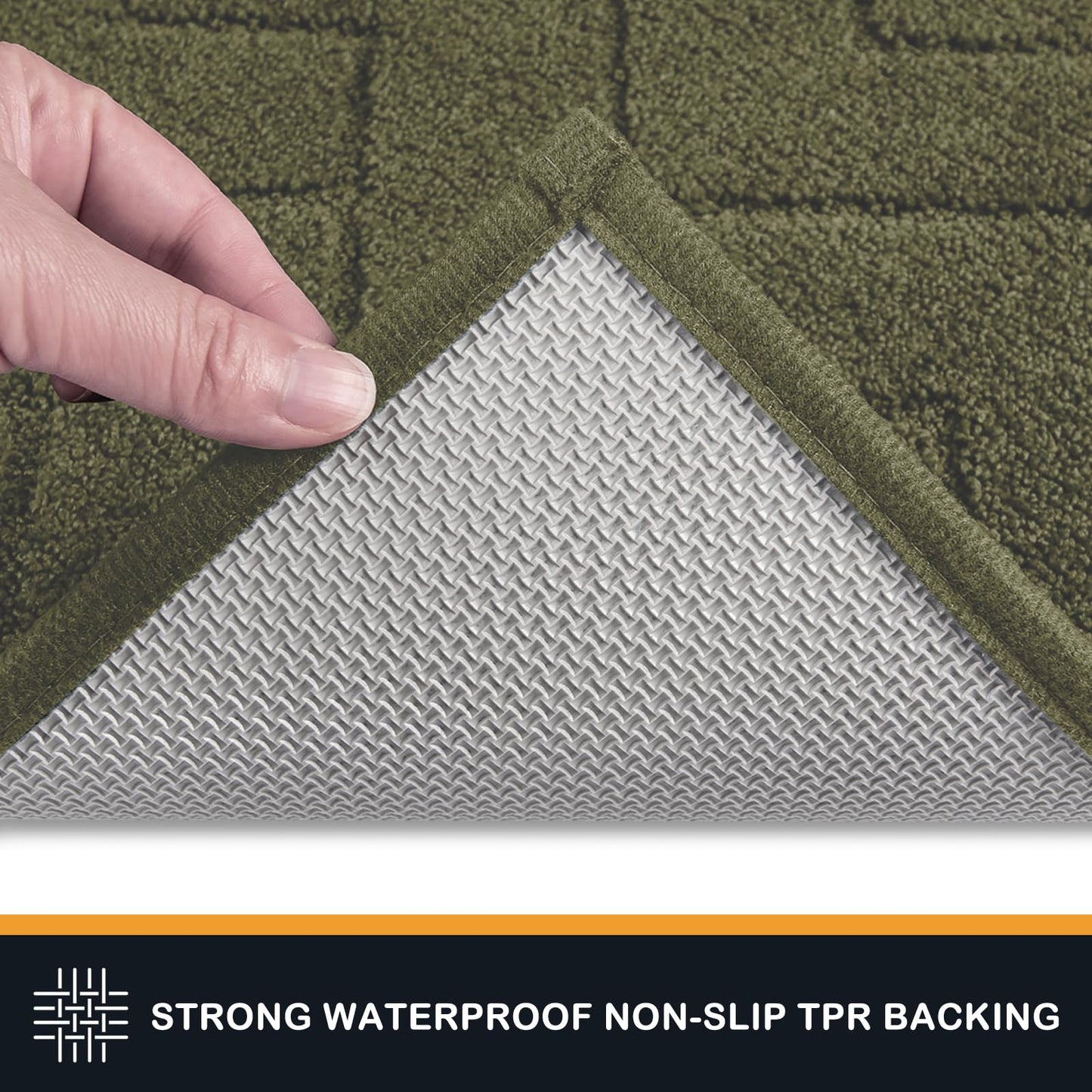 PURRUGS Dirt Trapping Door Mat 20" x 31.5", Non-Slip Machine Washable Entry Rug, Dog Doormat, Indoor Front Door Mat, Super Absorbent Entryway Rug for Muddy Shoes & Paws, Sage Green