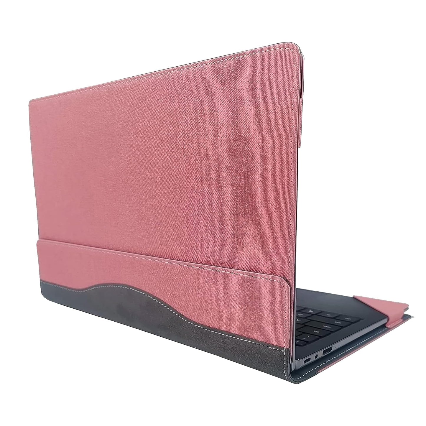 RUNMEIJIA Laptop Cover for Dell Latitude 5450 5440 5430 5420 Series 14 inch 2021～2024 Notebook PC .2-in-1 Detachable PU Leather Notebook (Pink)