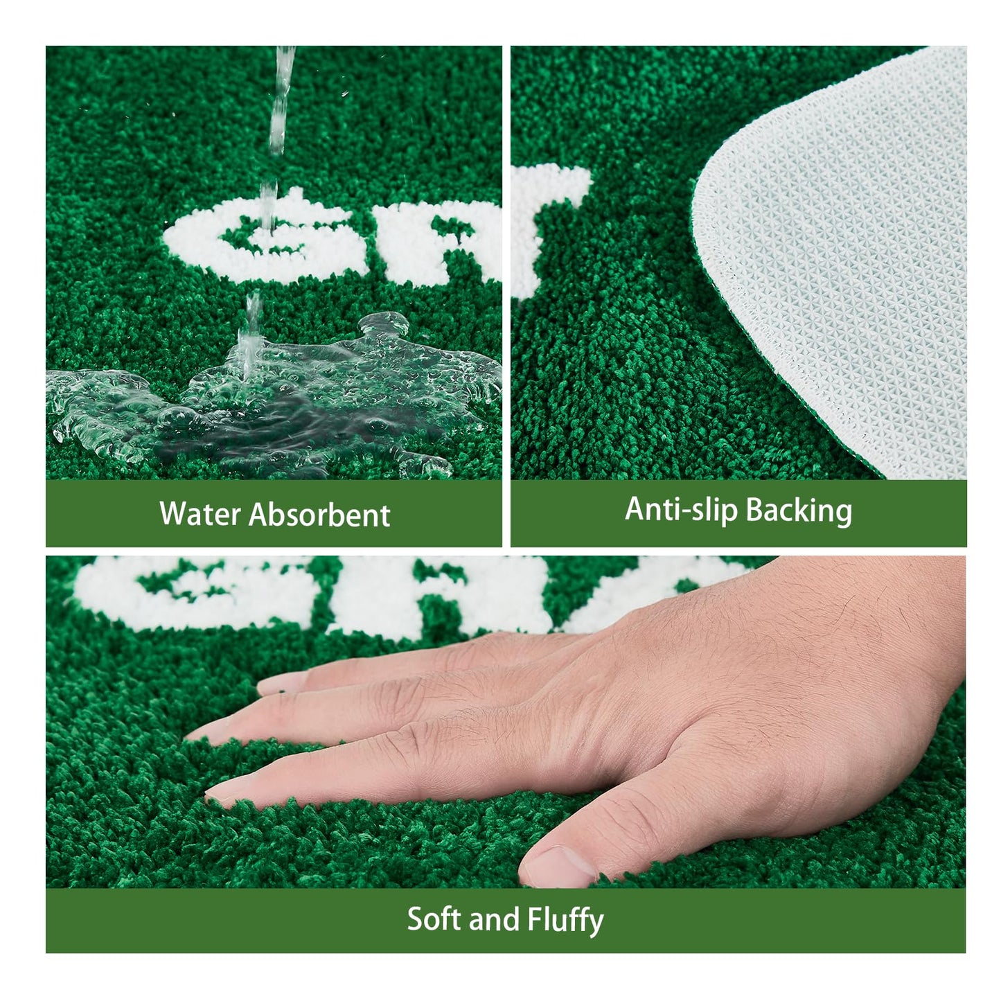 Wet Grassy Rug, Non-Slip Wet Grassy Green Carpet, Aesthetic Area Grass Rug, Cool Rugs for Men, Flocked Machine Washable Floor Mat for Living Room, Bedroom, Kitchen, Home Decor