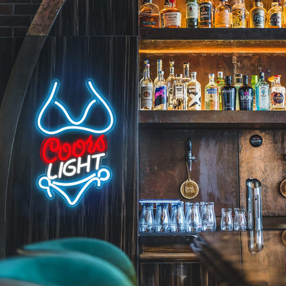 JFLLamp Crs LIGHT Neon Signs for Wall Decor Neon Lights for Bedroom Led Signs Suitable for Man Cave Bar Pub Restaurant Christmas Birthday Party Gift Led Art Wall Decorative Crs Light Bar Sign, 5V Usb Power, 17*11 Inch(Azure+red+white）
