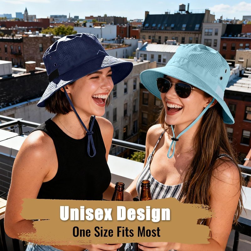 Sun Bucket Hat for Men Women Fishing Beach Safari Hats for Golf Hiking Hunting Outdoor UPF 50+ Blue