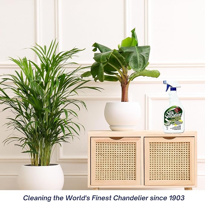 Sparkle Plenty Silk Sensation Artificial Flower & Plant Leaf Cleaner - Fake Flower Dusting Spray - Silk Plant Cleaner Spray No Wipe - Drip Dry Cleaning Supplies for Artificial Tree (32 oz, 3 Pack)