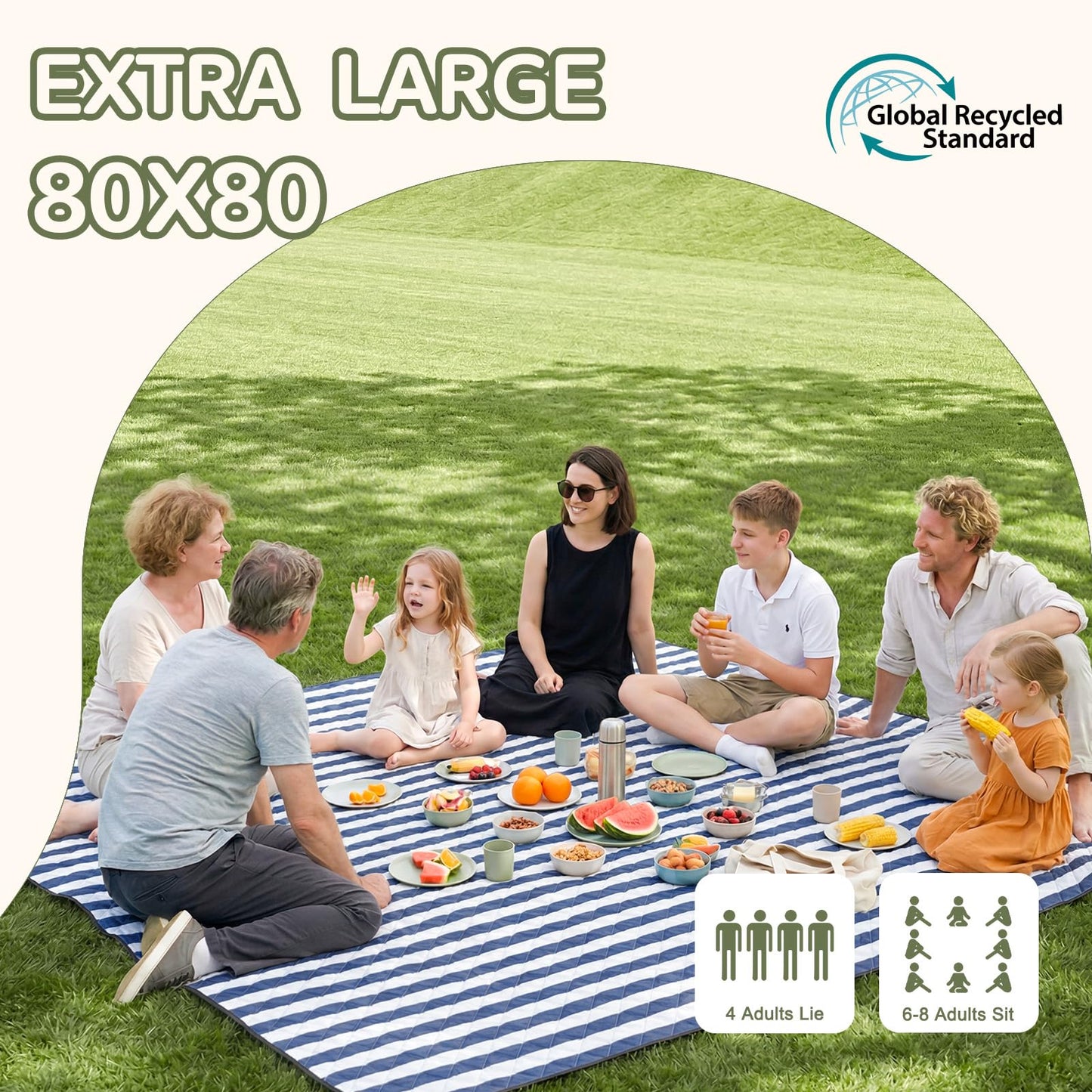 Genovega Waterproof Sandproof Beach Blanket Picnic Outdoor Mat Rug Extra Large Foldable Sand Free Big Giant XL Towel Car Essential Roadtrip Gadget Rv Accessories Gear Must Have Hiking Item Necessities