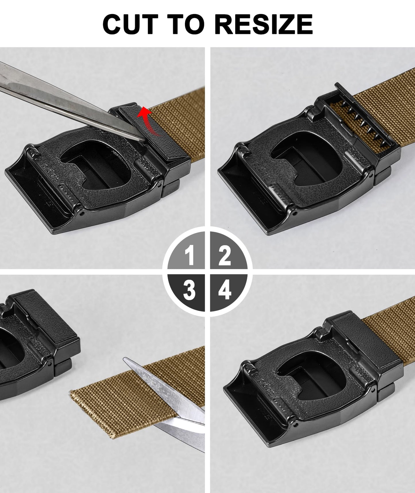 BULLIANT Men Belt Multipack,Tacitcal Holster Web Adjustable Belt Stretch Fit Quickly Release For Outdoor Duty,Cut For Fit(Black/Wood Thrush,38"-42" Waist Adjustable)
