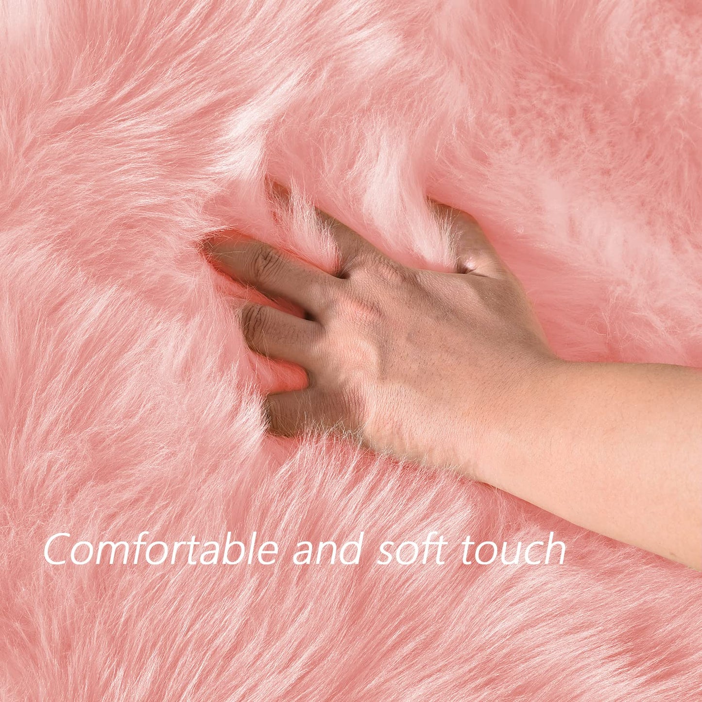 Latepis Pink Rugs for Living Room Area Rug 6x9 Faux Sheepskin Fur Rug for Bedroom Entertainment Room Sofa Floor Fuzzy Rug Shag Rug for Girls Room Luxury Home Decor