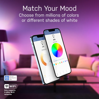 Feit Electric Smart Light Bulbs with RGB Color Changing and Tunable White, 2.4Ghz WiFi Light Bulbs, No Hub Needed, Works with Alexa and Google, Dimmable 60 Watt = LED 9W, OM60/RGBW/CA/AG/3, 3 Pack