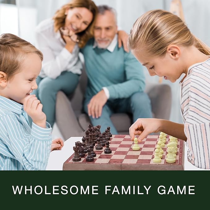 Magnetic Travel Chess Set for Kids and Adults. Portable 12 x 12 Chess Board Game for Beginner &amp Advance Players. Chess Sets for Adults with 2 Extra Queens &amp 2 Storage Bags for Chess Pieces.