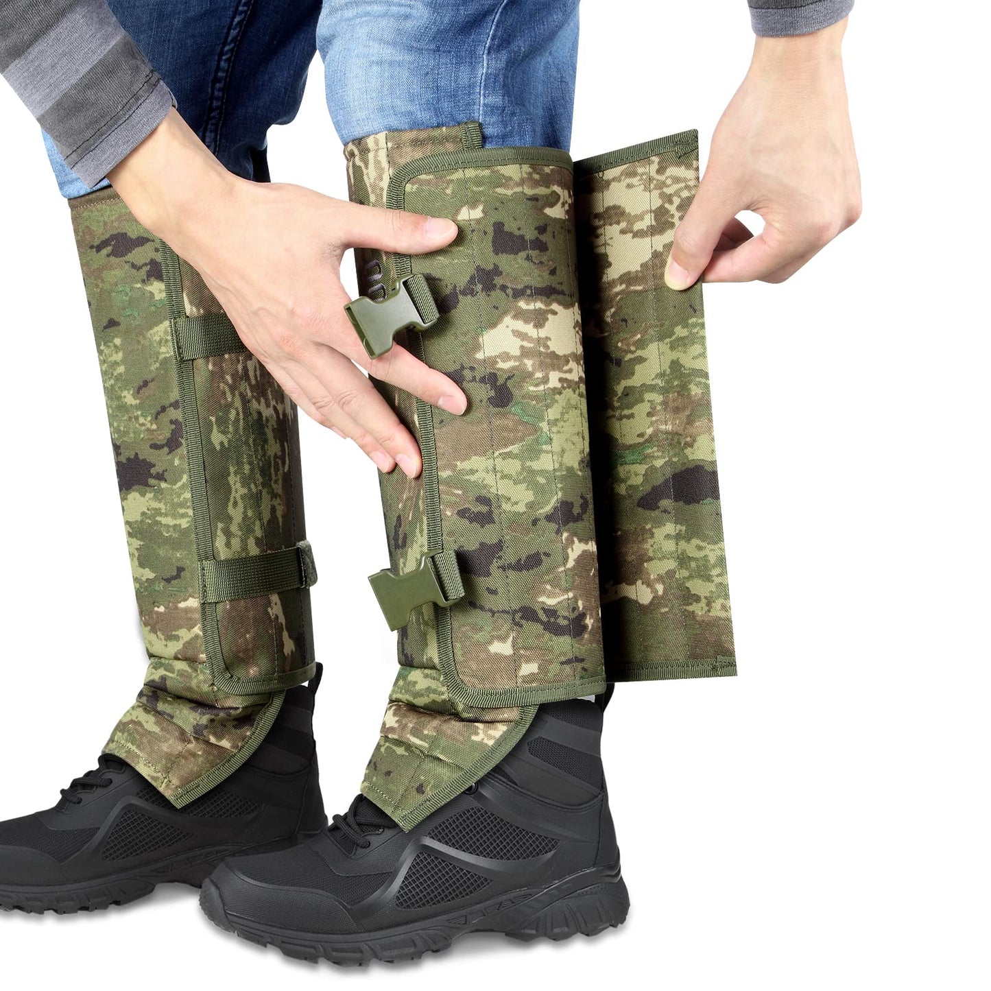HUNTARMOR Snake Gaiters Leg Guards: Waterproof Snake Chaps for Hunting, Adjustable Leg Gaiter Snake Bite Protection for Lower Legs, Lightweight Flexible Design Snake Guards Fits Men & Women