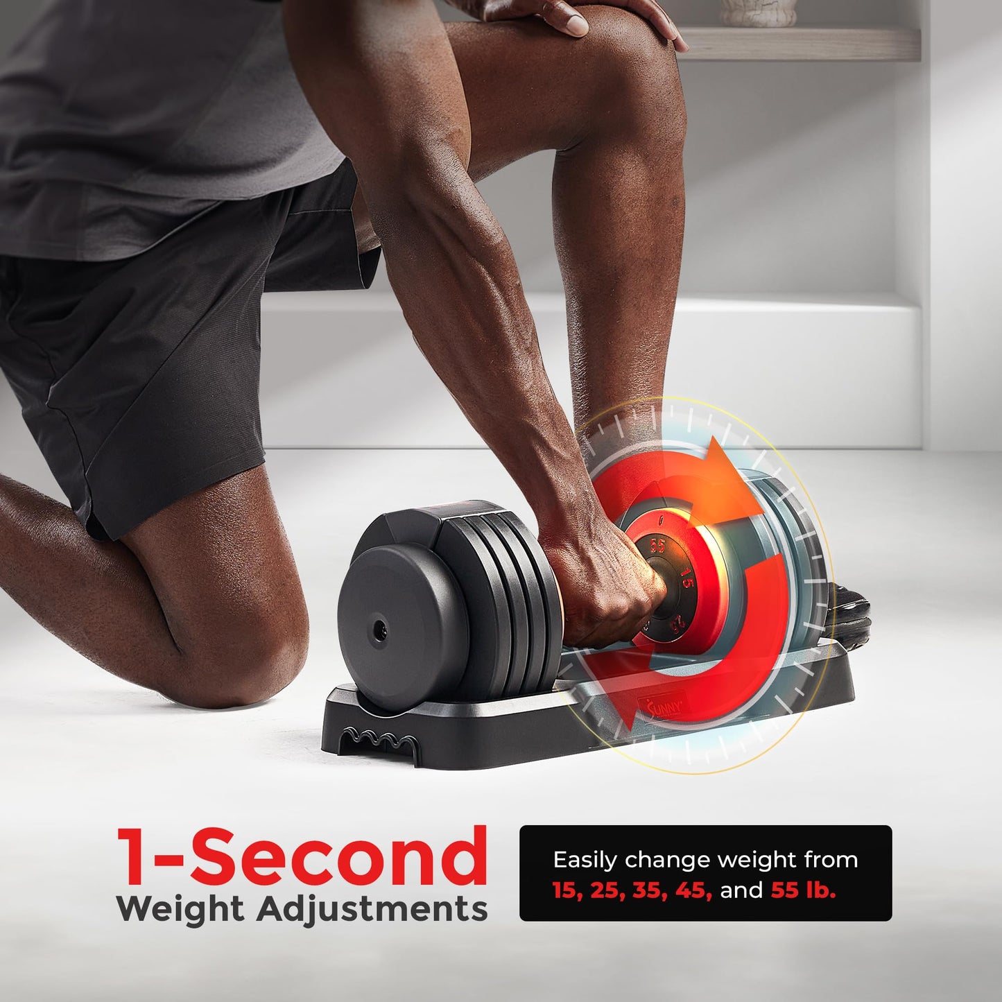 Sunny Health & Fitness Elite Adjustable Dumbbell