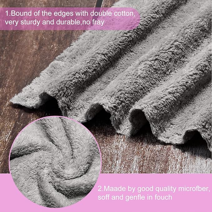 Syhood 12 Pieces Face Wash Cloth 12 x 12 in Makeup Remover Cloths Towel Coral