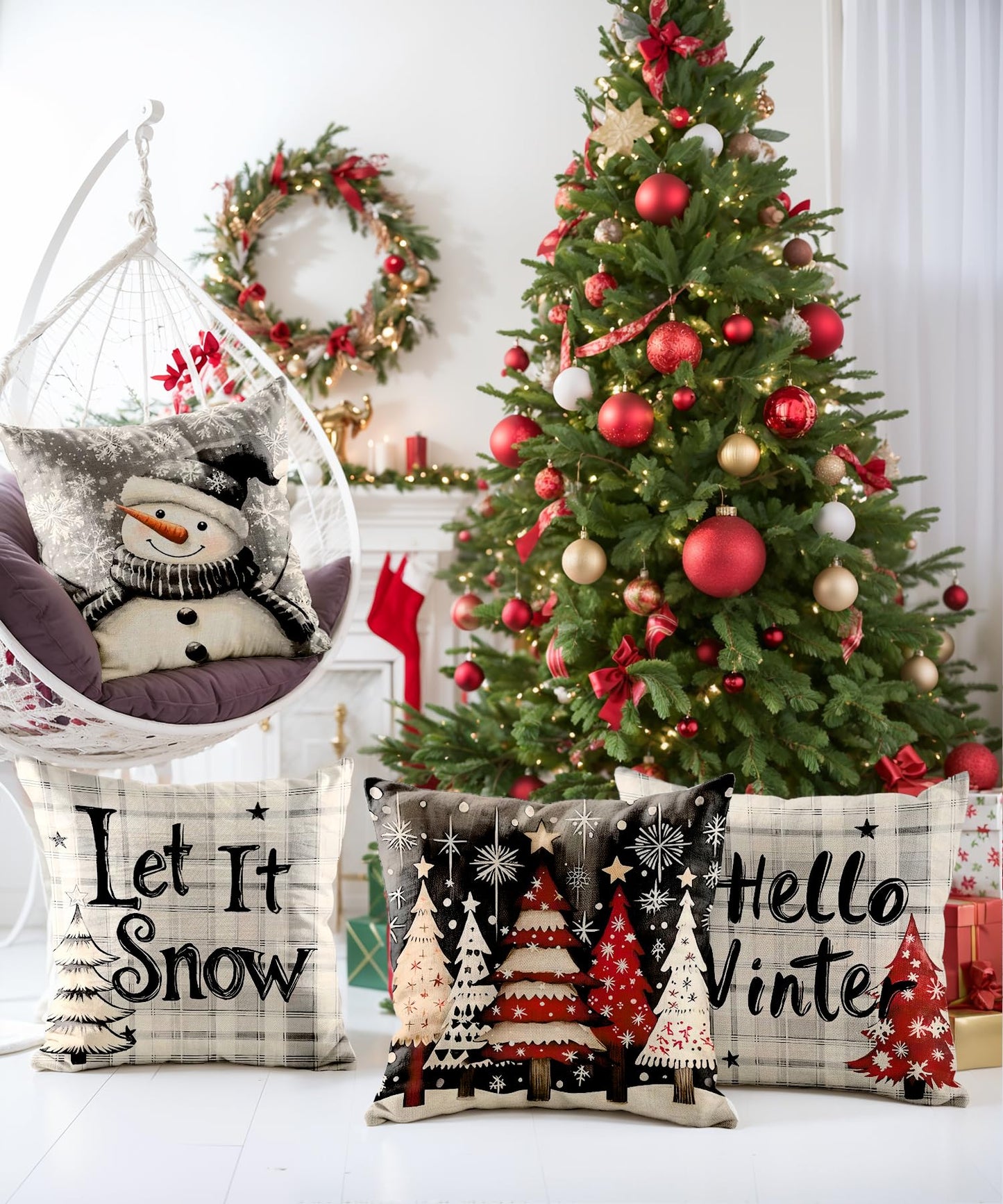 SEGXCFL Christmas Pillow Covers Decorative for Couch Sofa Livingroom Outdoor Christmas Home Decor