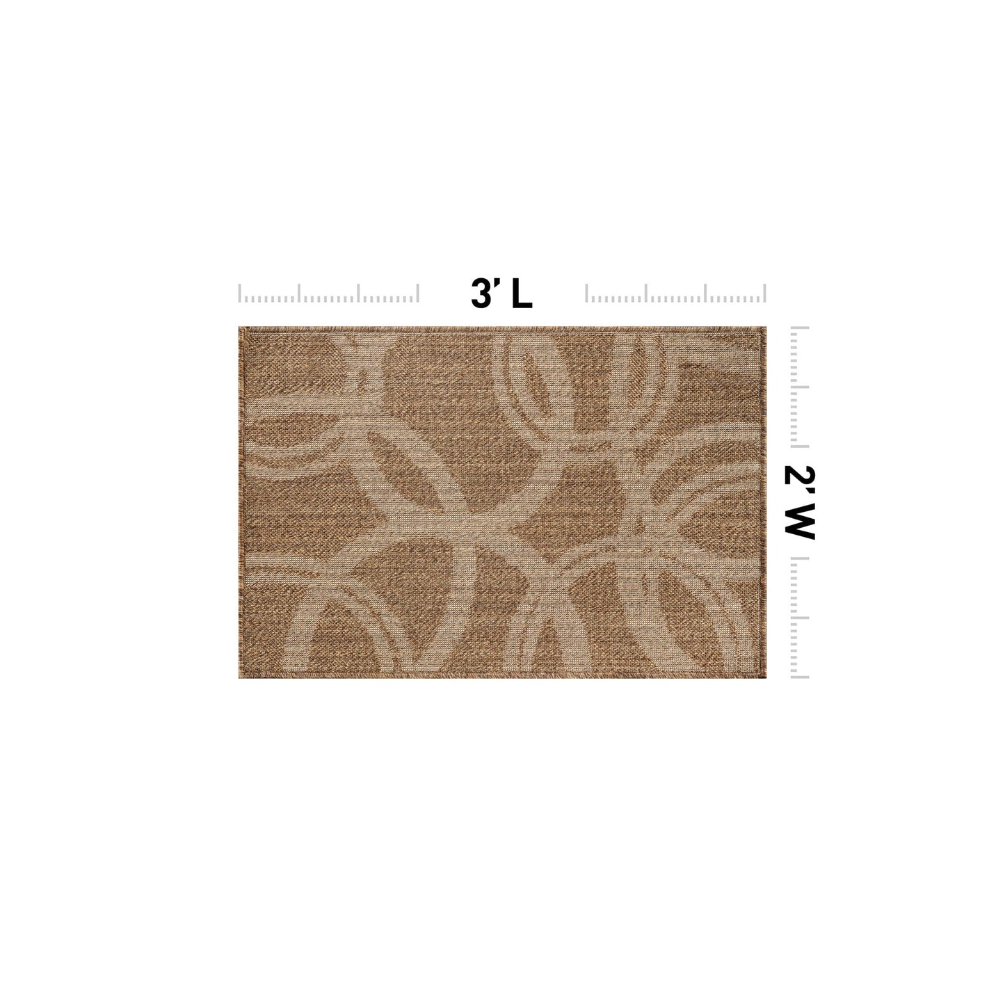 Rugshop Abstract Indoor Outdoor Flat Woven Area Rug,Natural Jute-Style,Easy-Care Patio Rug for Entryway Backyard Porch Deck Balcony, 2' x 3' Sand/Natural