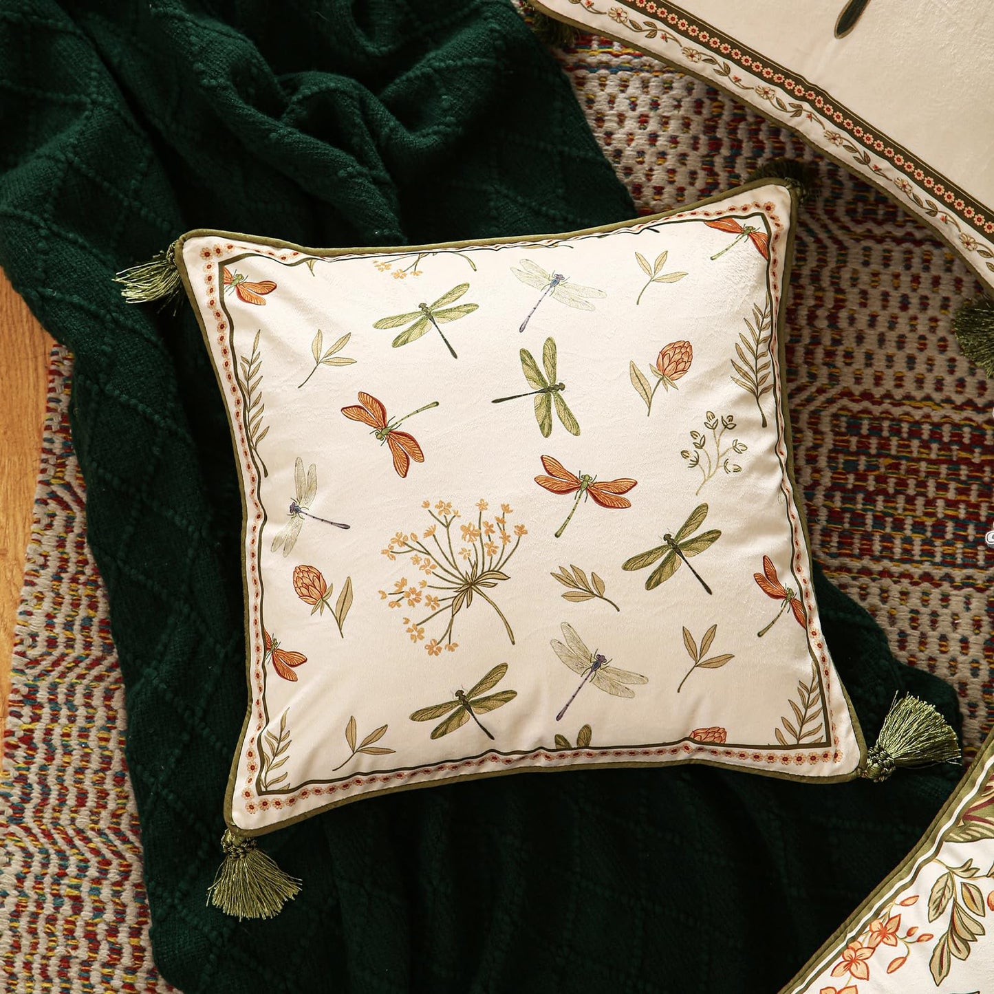 ISAENNE Designer Velvet Throw Pillow Covers,18"x18" Set of 2-Grace B