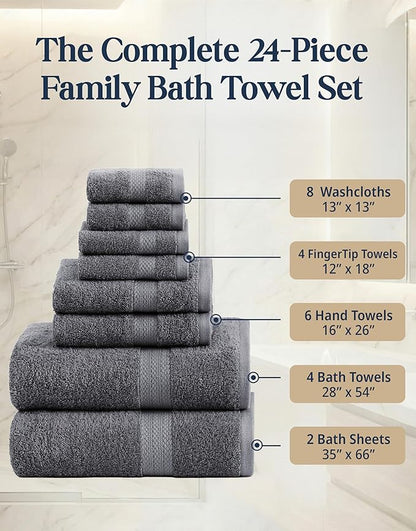 LANE LINEN 100% Cotton Bath Towels Set