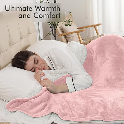 Electric Heated Blanket Twin Size, 62"x84" Electric Throw Blanket with ETL & FCC Certification, Fast Heating Blanket with 5 temperatures & 10 Hours Auto Off, Machine Washable, Candy Pink