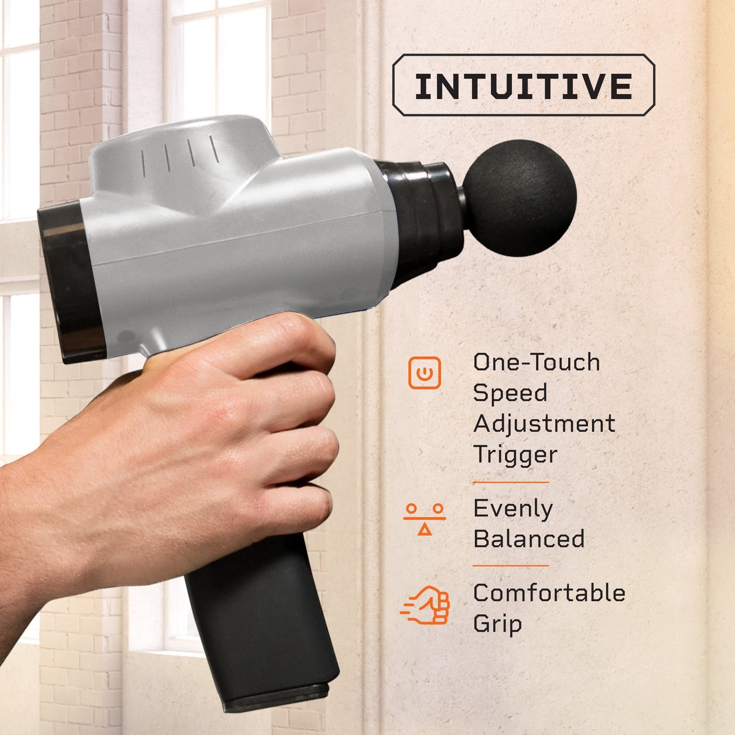 LifePro Sonic Pro Handheld Electric Massage Gun – Deep Tissue Percussion Massager Gun with 10 Speeds & 9 Heads – Muscle Massager for Athletes Back, Legs, Arms